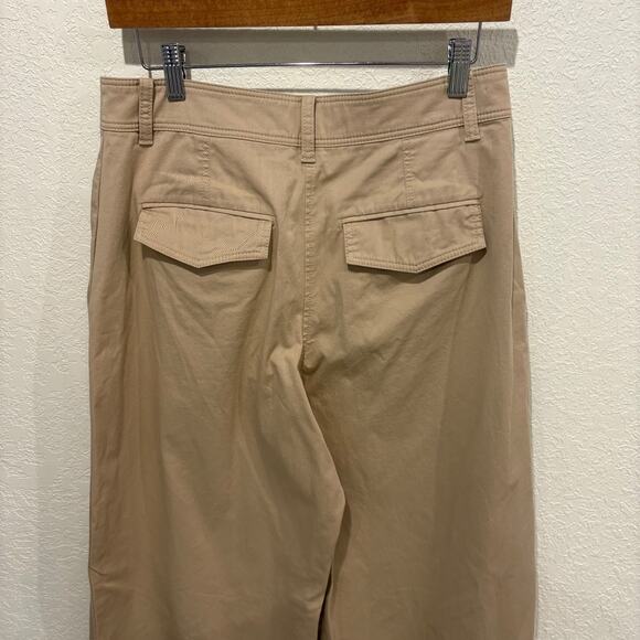 COS Wide Leg Pants Cotton Tan High Waisted Women's Eur 38/ Small - Picture 4 of 7